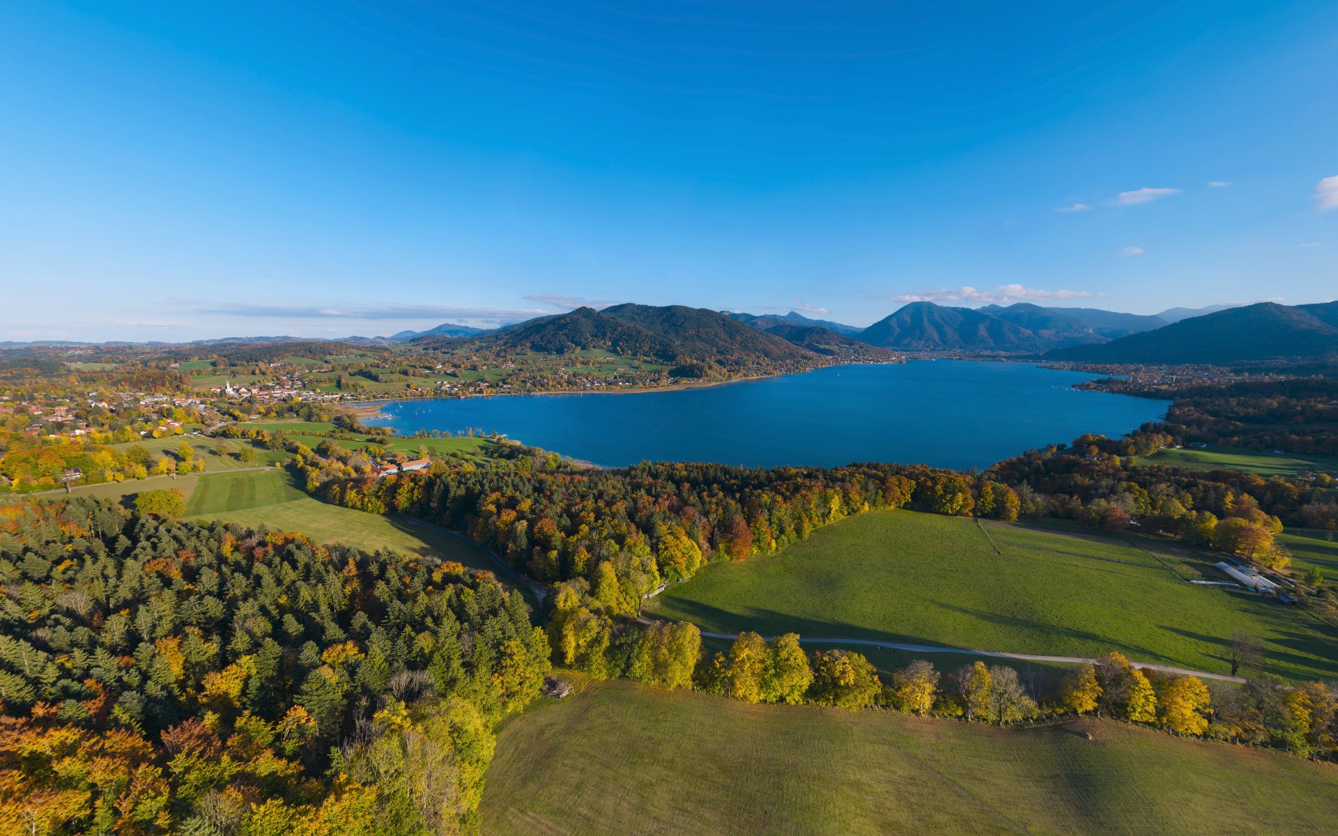 Ausblick über der Hainzenhöhe am Tegernsee