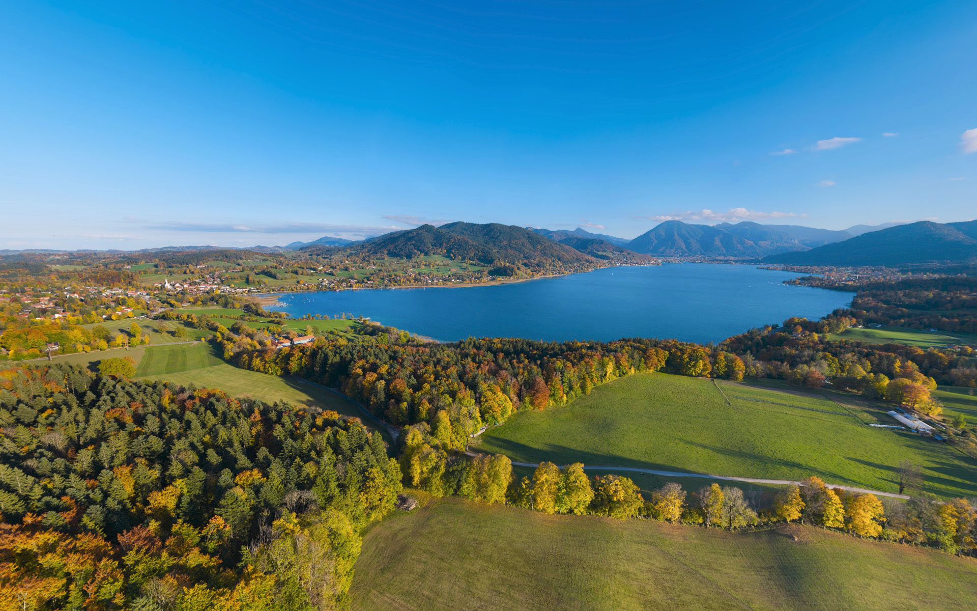 Ausblick über der Hainzenhöhe am Tegernsee